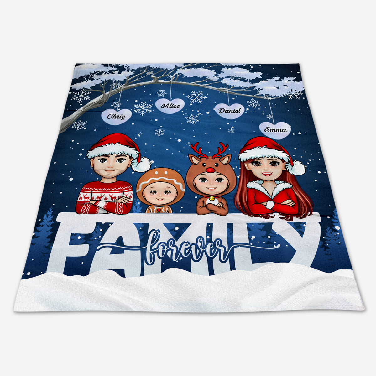 Family Forever Christmas - Personalized Blanket - Christmas Gift For Family