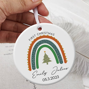 Baby's Christmas Rainbow - Personalized Ornament - Christmas Gift