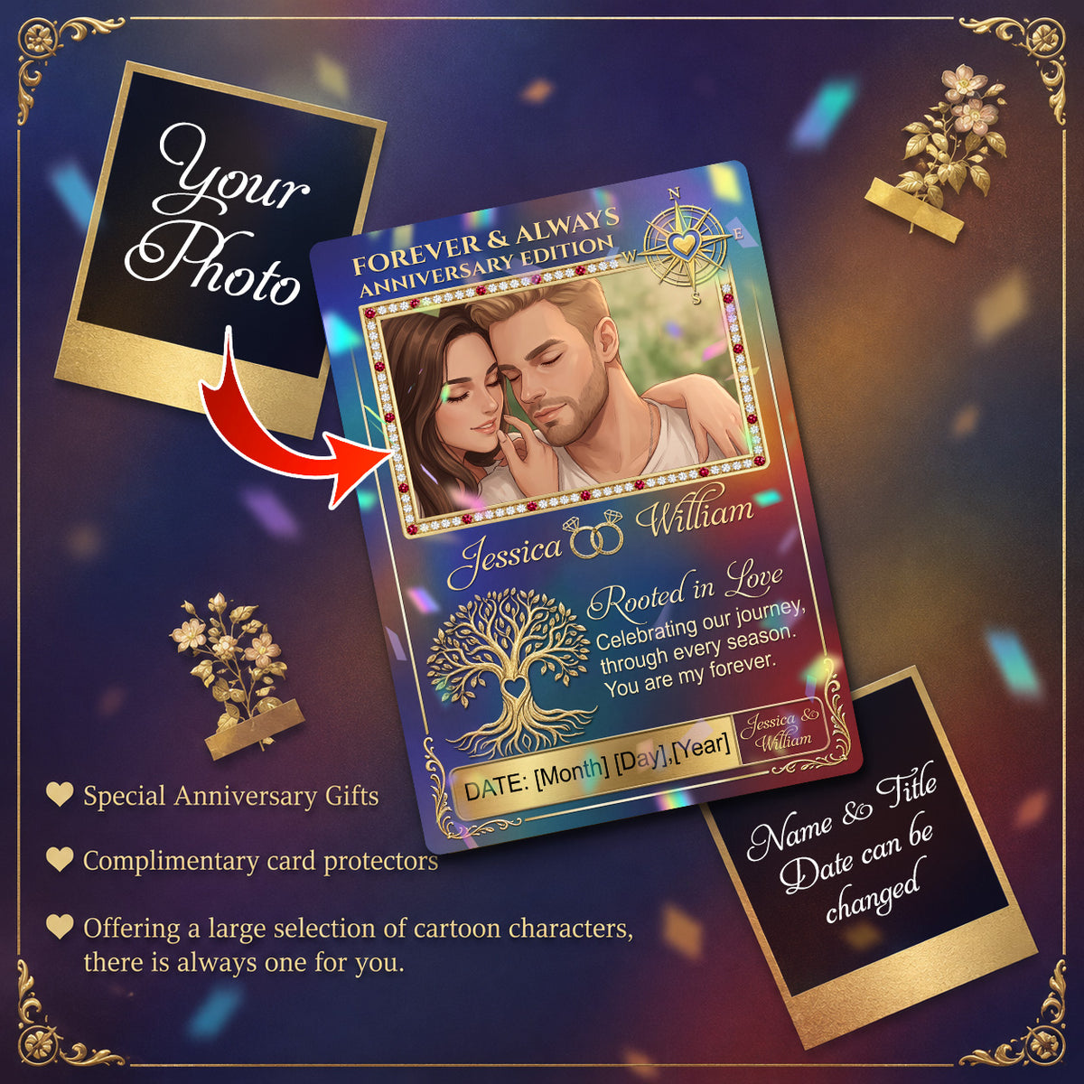 Forever & Always Anniversary Edition - Personalized Poke Card for Couple Anniversary