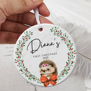 Baby Hedhog's First Christmas - Personalized Ornament - Christmas Gift