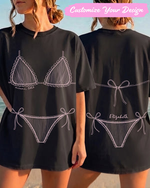 Bikini Bachelorette Shirt - Coastal Bachelorette Party Shirts Bikinis and Martinis Bridesmaid Gift