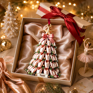 “Beautiful Ballet Shoes Christmas Tree Personalized Holiday Keepsake Ornament”