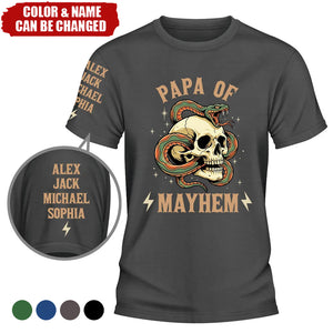Father Of Mayhem - Personalized Custom Shirt With Design On Sleeve