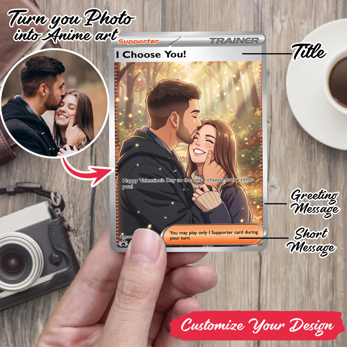 I Choose You - Personalized Poke Card For Couple Anniversary