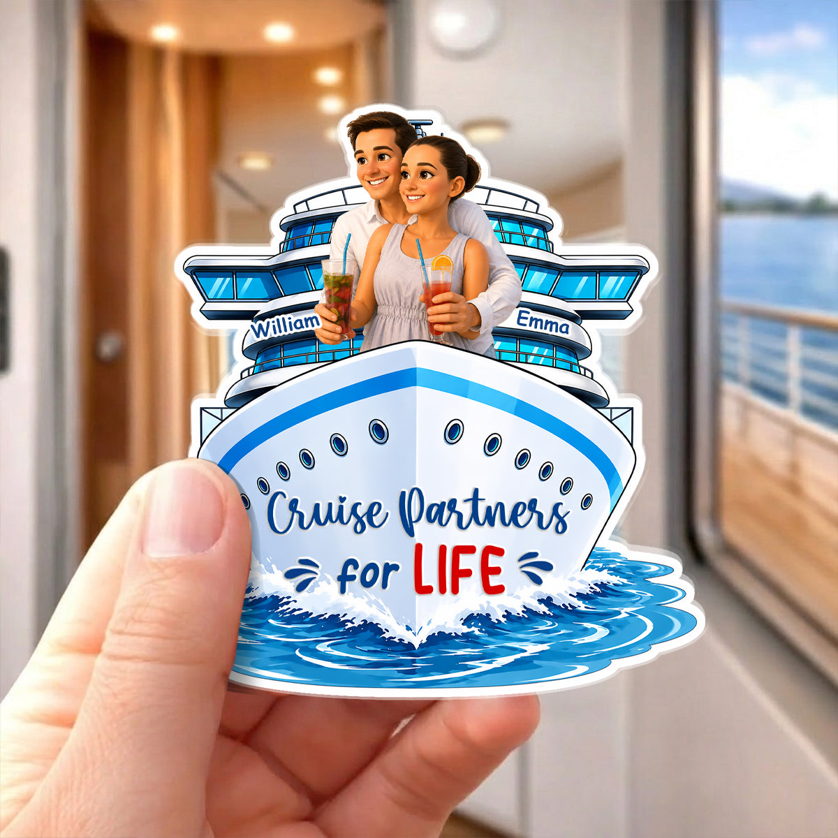 Cruising Partners For Life - Personalized Acrylic Magnet