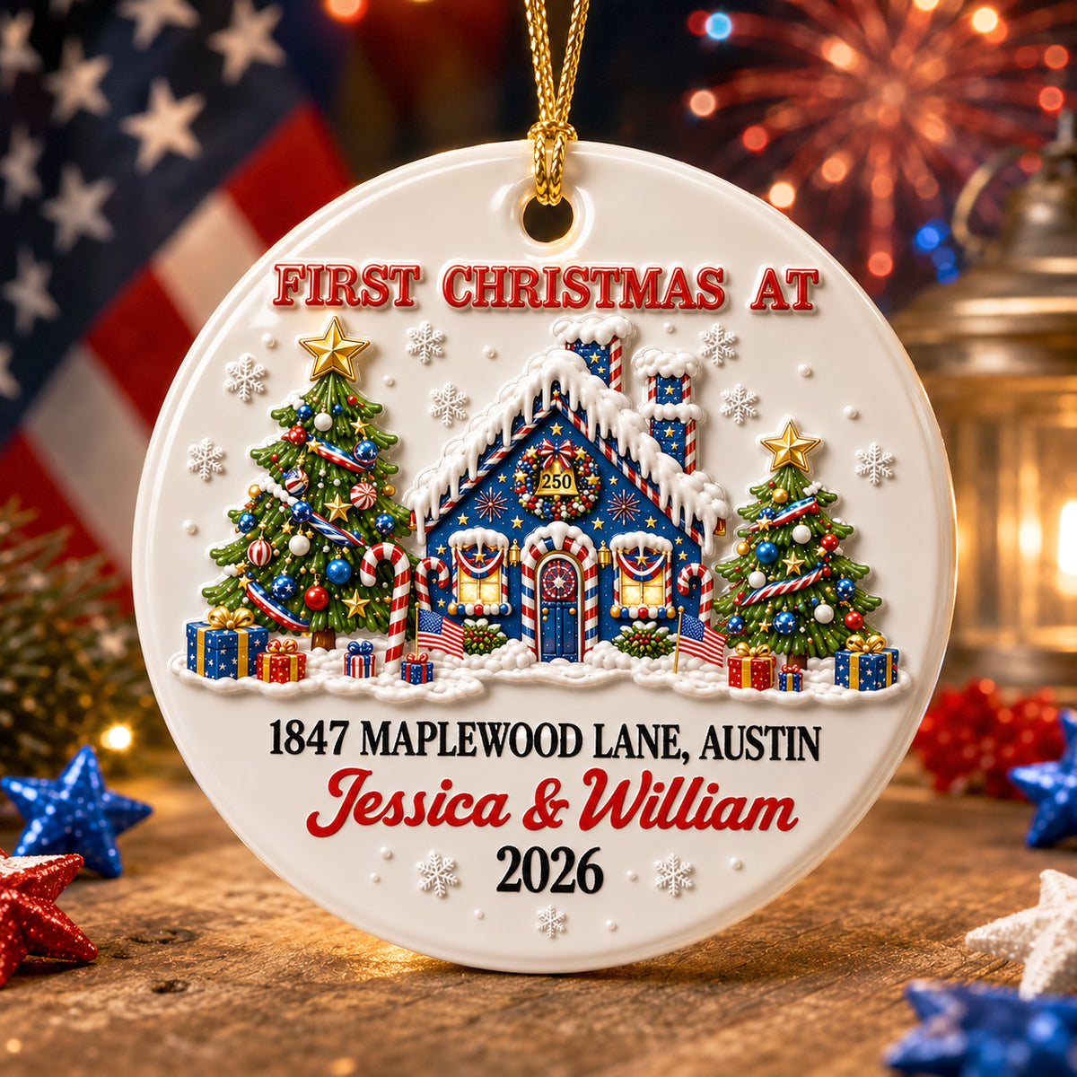 First Christmas At Our New Home - Real 3D Raised Ornament