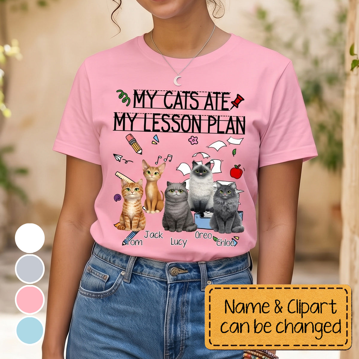 My Cat Ate My Lesson Plan Teacher Funny Gift - Personalized Shirt