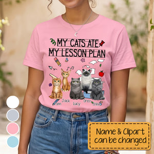 My Cat Ate My Lesson Plan Teacher Funny Gift - Personalized Shirt