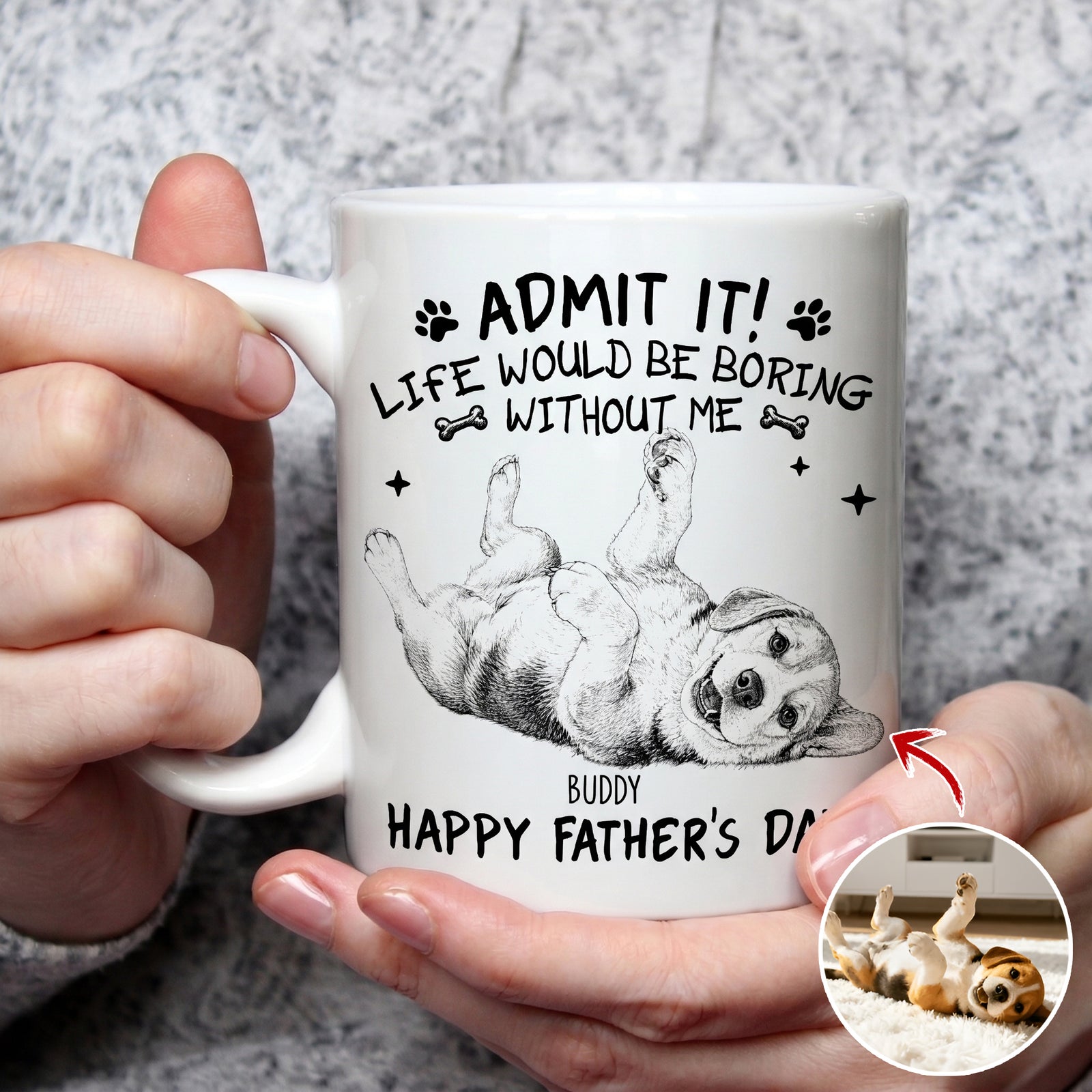 Admit It Life Would Be Boring Without Me Sketch - Personalized Custom Coffee Mug