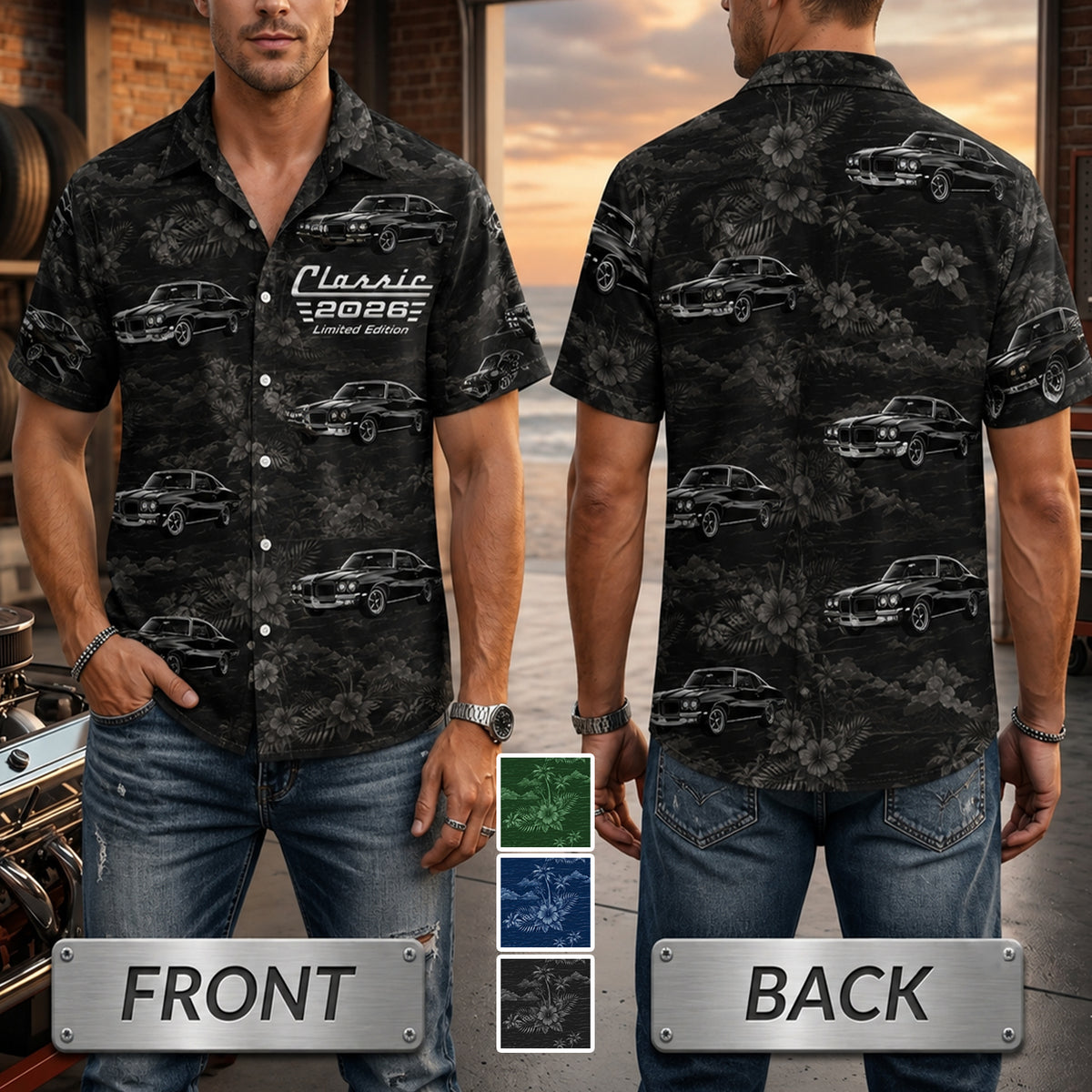Custom Photo Classic Car Limited Edition - Personalized Hawaiian Shirt