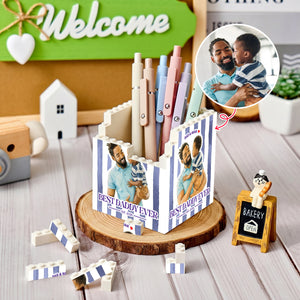 Best Dad Ever Custom Photo - Pen Block Organizer