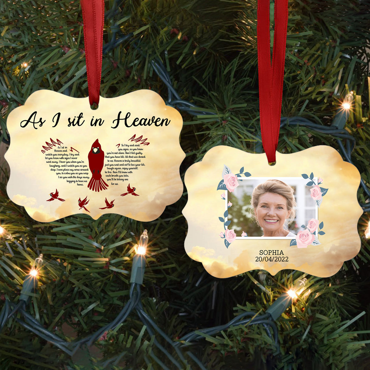 As I Sit In Heaven Custom Photo - Personalized Ornament - Memorial