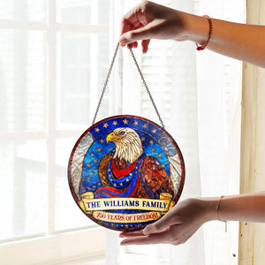Personalized American Eagle Glass Suncatcher 250th Anniversary
