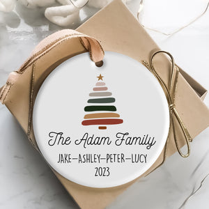 Christmas Tree Custom Family Name - Personalized Ornament - Christmas Gift