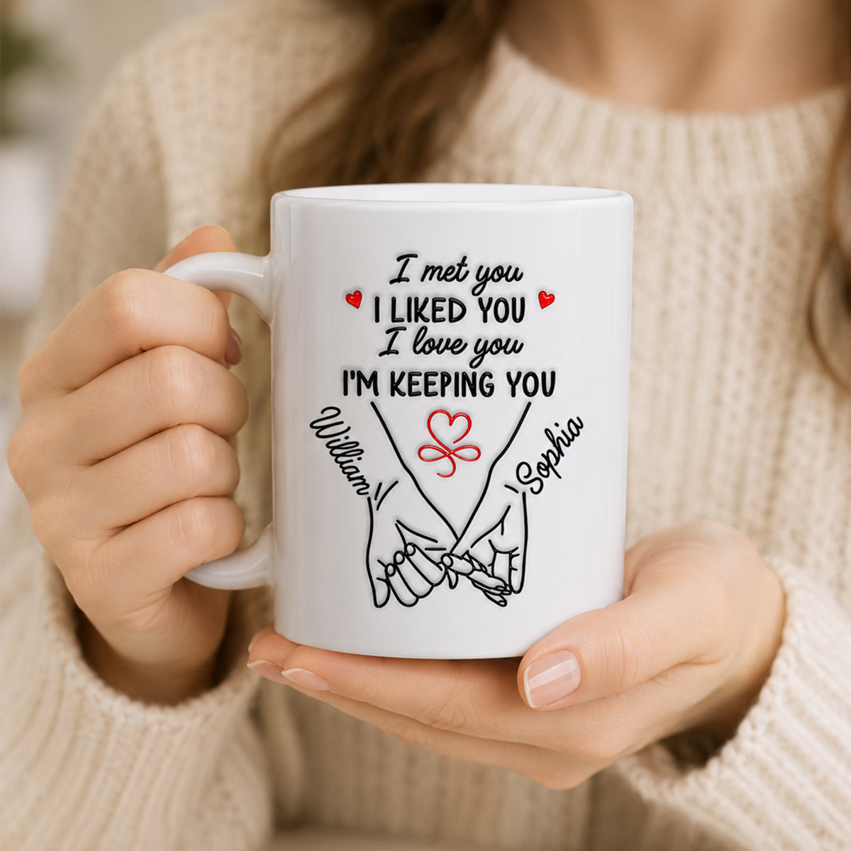 I Met You I Liked You I Love You - Personalized Custom Coffee Mug