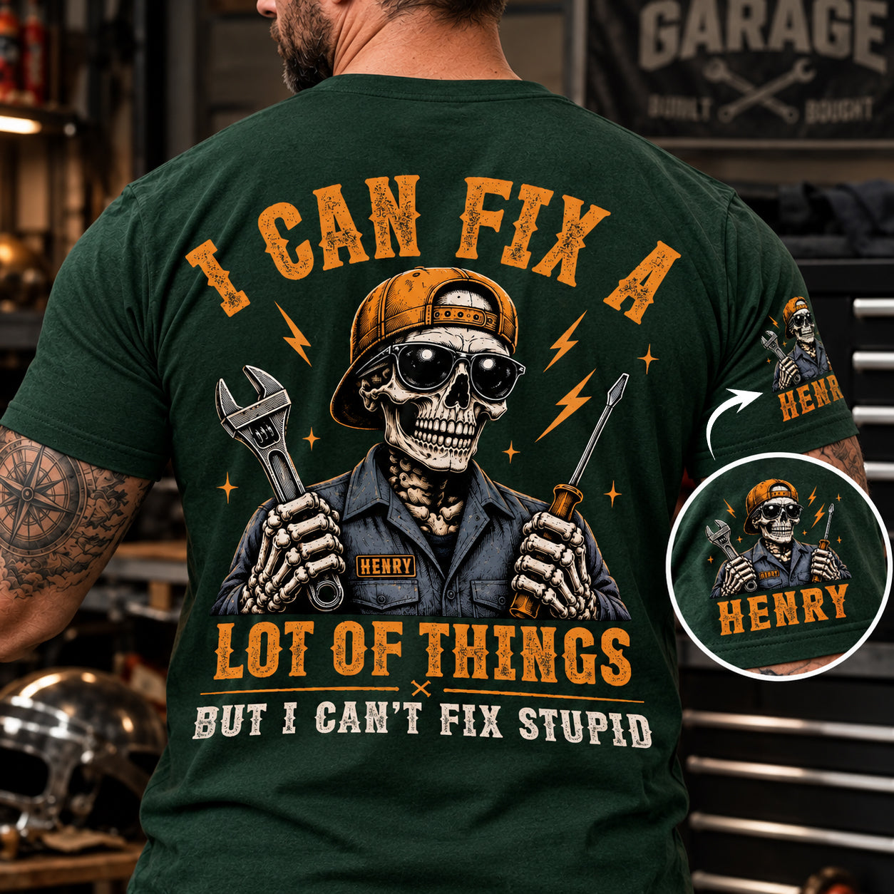 I Can Fix A Lot Of Things - Back Printed Shirt - Personalized Birthday Gifts For Husband, Son, Grandson, Brother, Grandpa, Dad,
