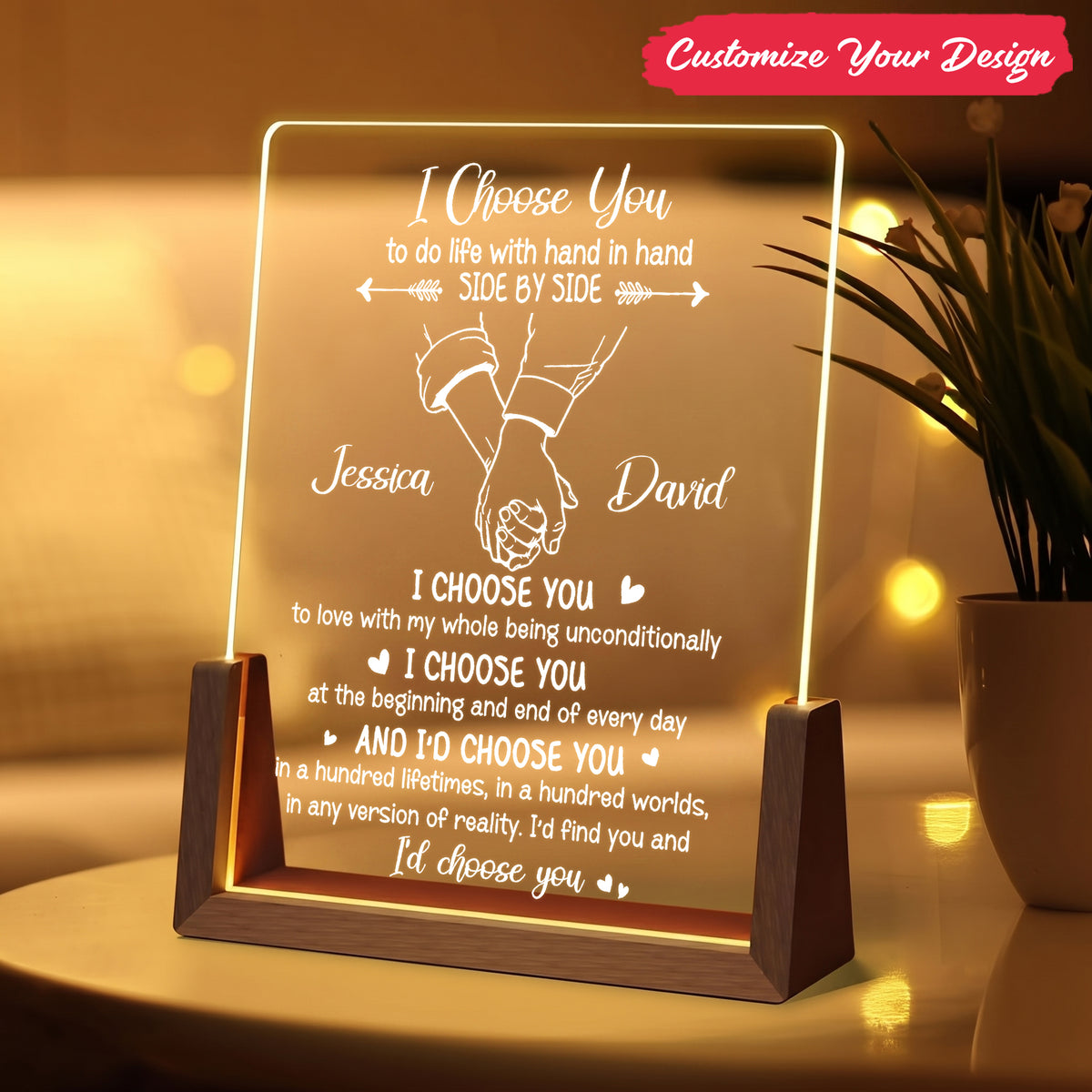 I Choose You - Personalized Desk Name Plate