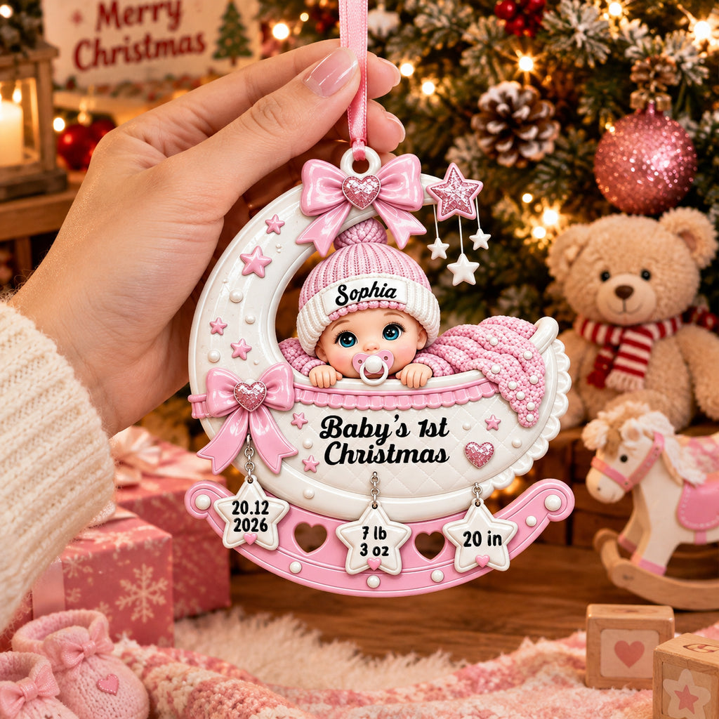 Baby's 1st Christmas Cradle 250th Anniversary - Real 3D Raised