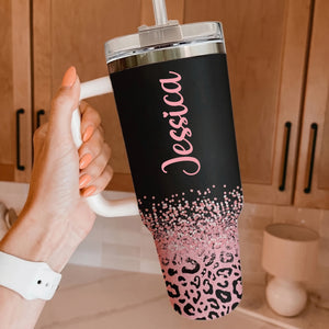 Fifty & Fabulous - 50th Birthday Gift for Women, Mom - 40oz Tumbler with Handle - Tumbler Cup Gifts