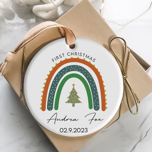 Baby's Christmas Rainbow - Personalized Ornament - Christmas Gift