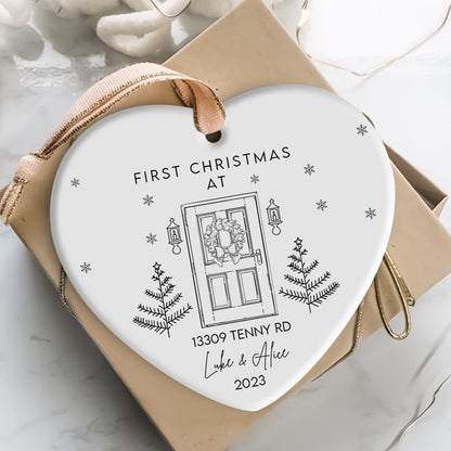 First Christmas Custom Name And Address - Personalized Ornament - Christmas Gift