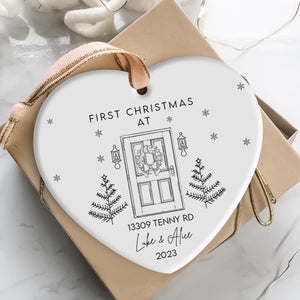 First Christmas Custom Name And Address - Personalized Ornament - Christmas Gift