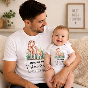 Our First Father's Day Together - Personalized Matching T-Shirt and Onesie