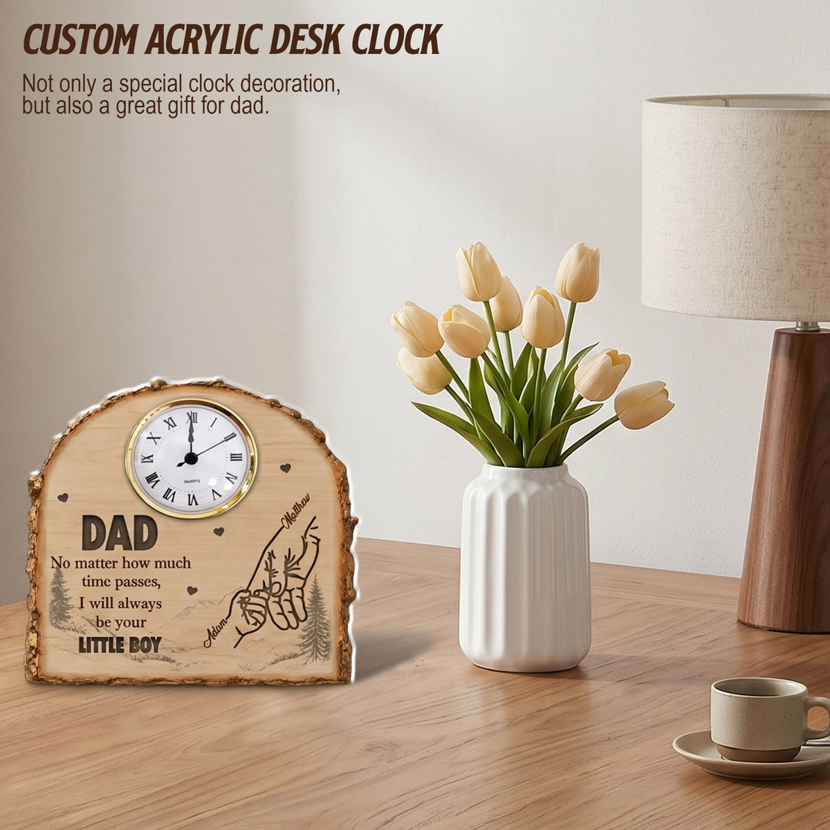 No Matter How Much Time Passes - Personalized Custom Acrylic Desk Clock