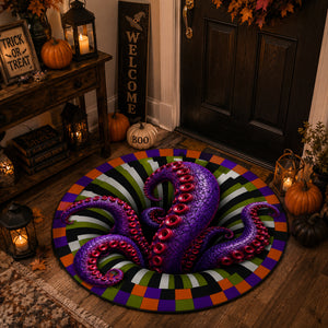 Custom 3D Skeleton Vortex Rug - Personalized Spooky Halloween Decor - Spooky Season
