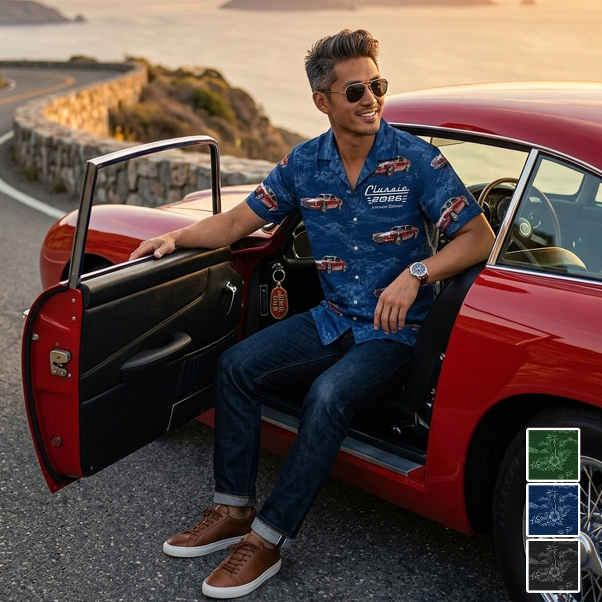 Custom Photo Classic Car Limited Edition - Personalized Hawaiian Shirt