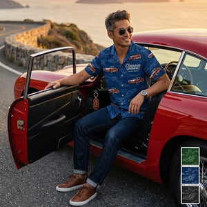 Custom Photo Classic Car Limited Edition - Personalized Hawaiian Shirt