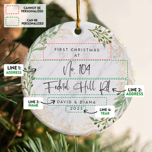 First Christmas At New Home - Personalized Ornament - Christmas Gift