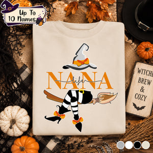 Grandma Life Witch Sweatshirt, Custom Grandma & Kids Halloween, Gift For Grandma Sweatshirt