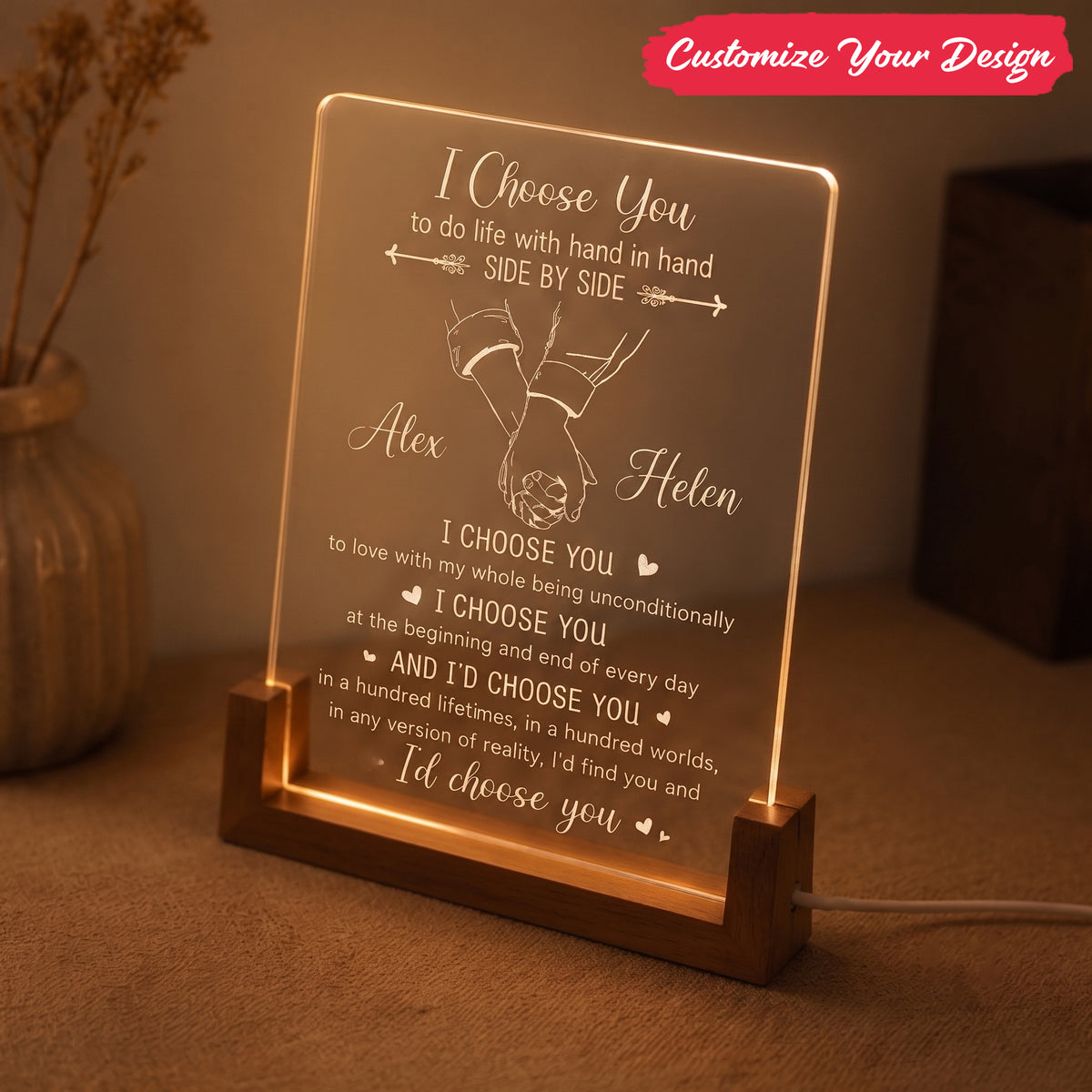 I Choose You - Personalized Desk Name Plate