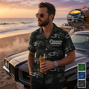 Custom Photo Classic Car Limited Edition - Personalized Hawaiian Shirt