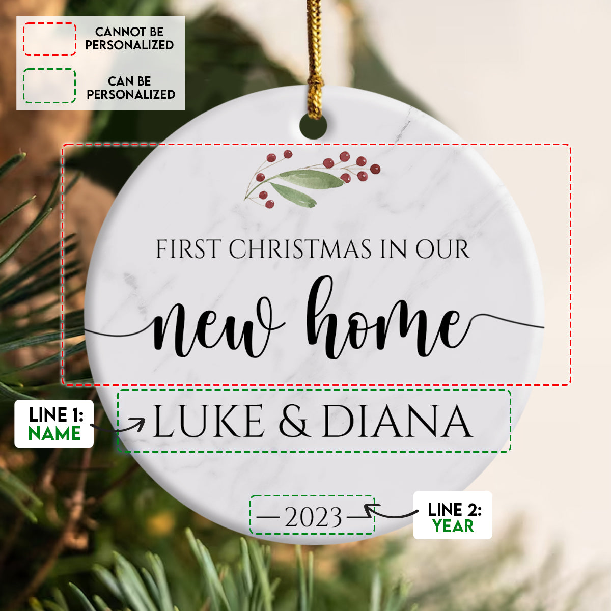 1st Christmas In Our New Home - Personalized Ornament - Christmas Gift