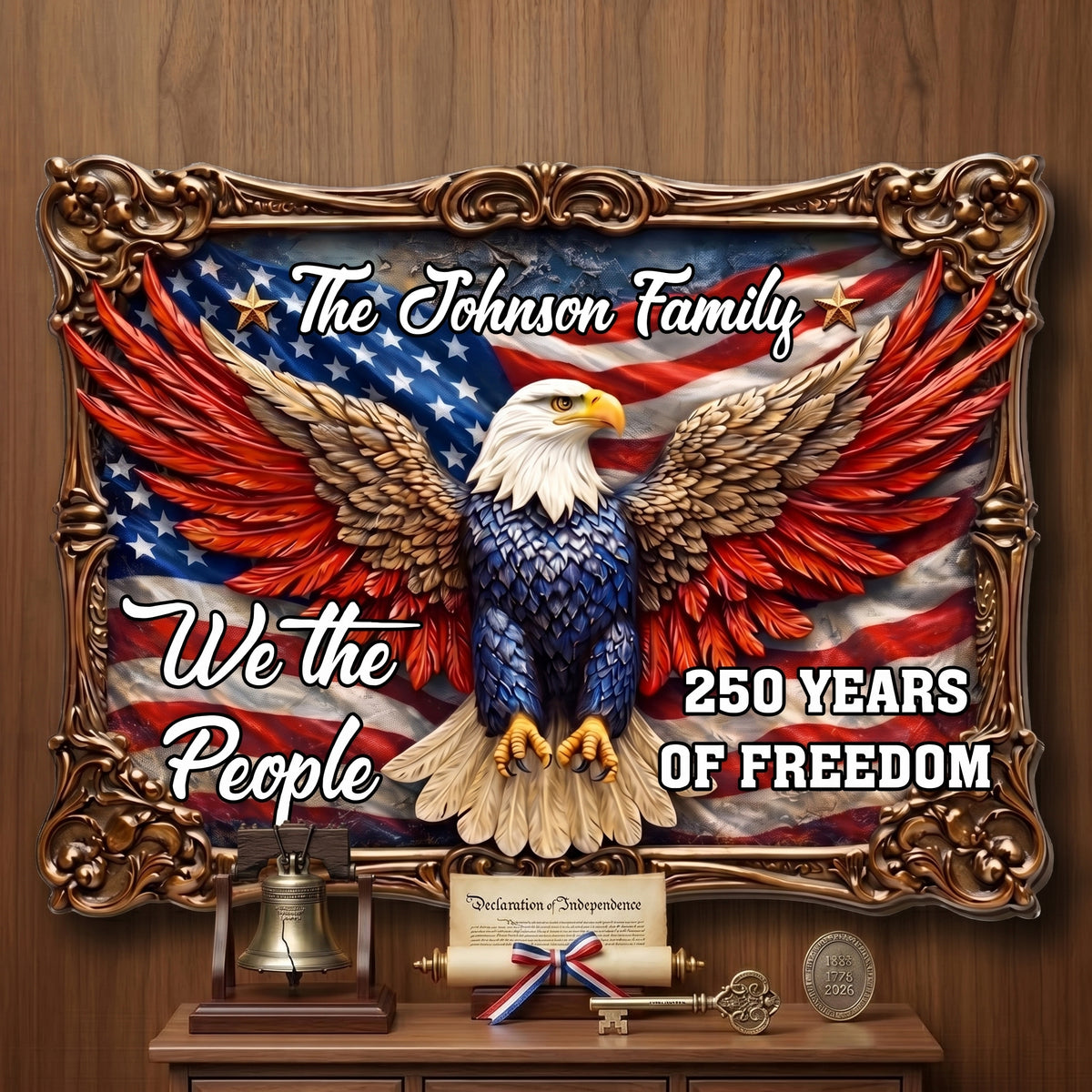 The People Of Freedom - Personalized Custom 3D Effect Wood Sign