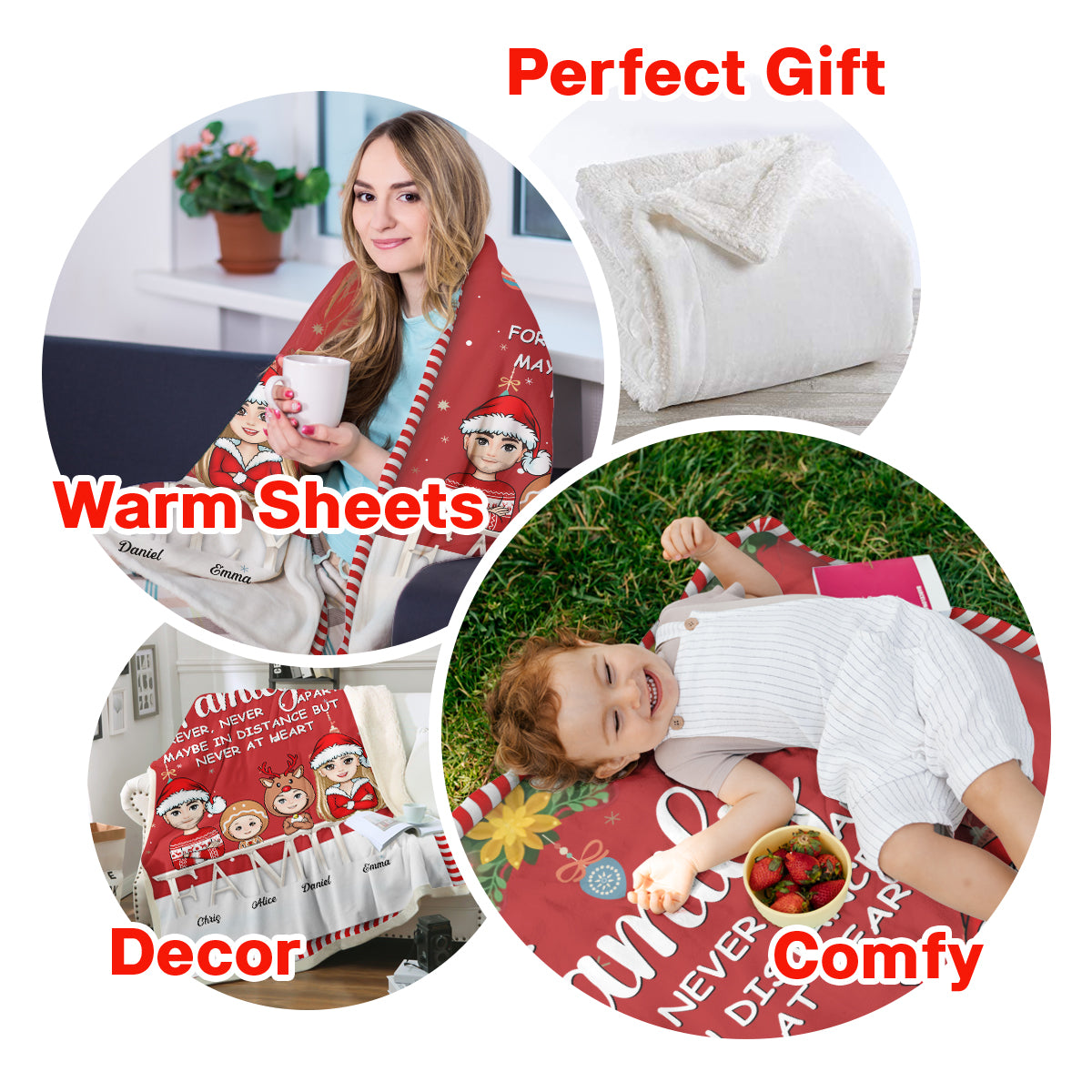 Family Never Apart Christmas - Personalized Blanket - Christmas Gift For Family