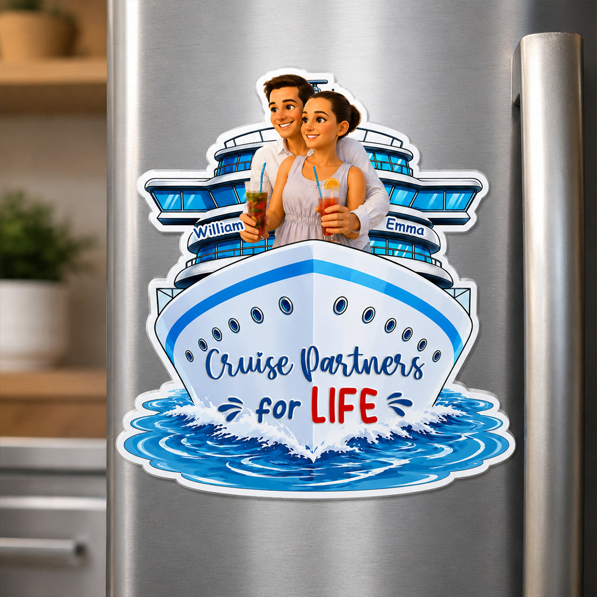 Cruising Partners For Life - Personalized Acrylic Magnet