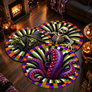 Custom 3D Skeleton Vortex Rug - Personalized Spooky Halloween Decor - Spooky Season