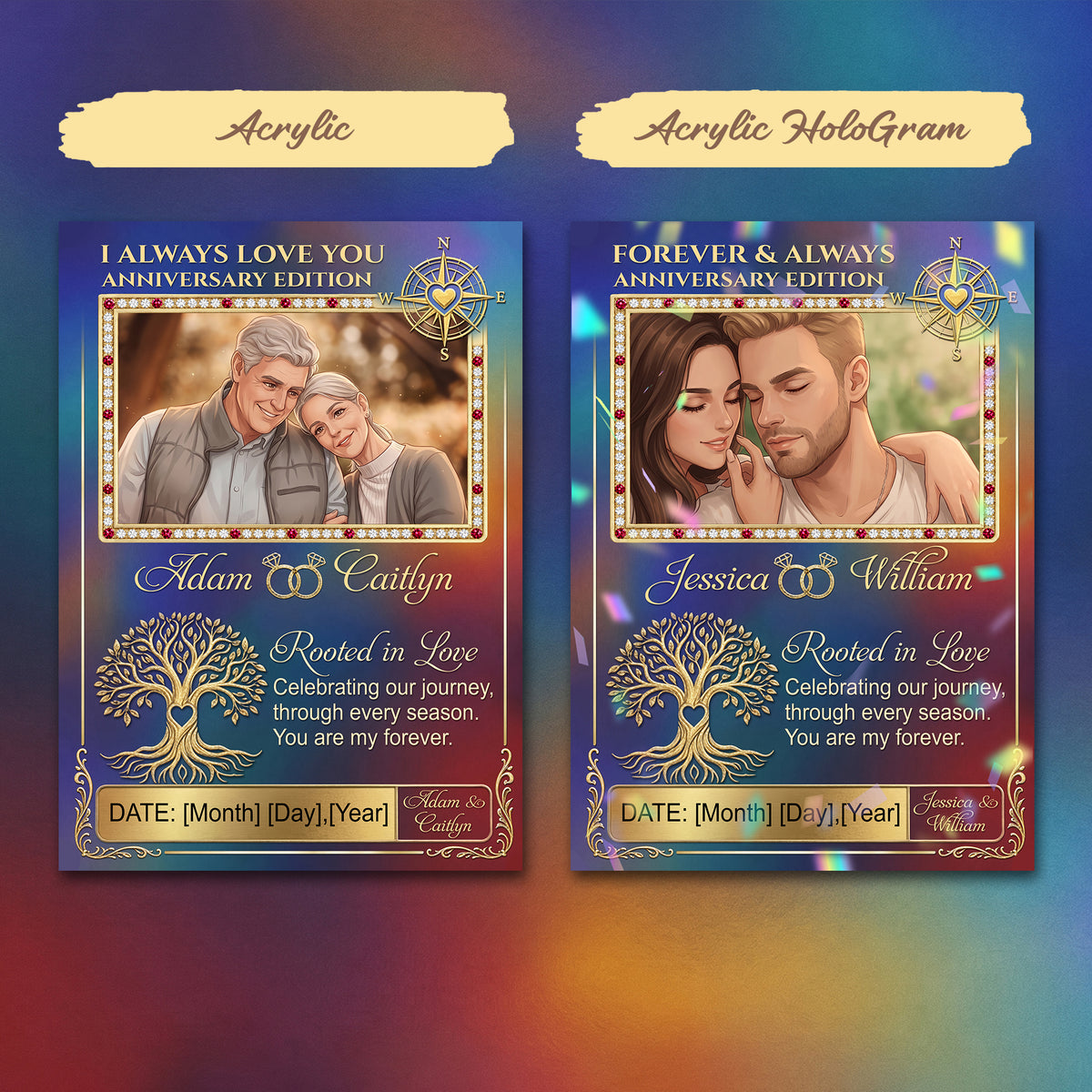 Forever & Always Anniversary Edition - Personalized Poke Card for Couple Anniversary