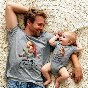 Our First Father's Day Together - Personalized Matching T-Shirt and Onesie