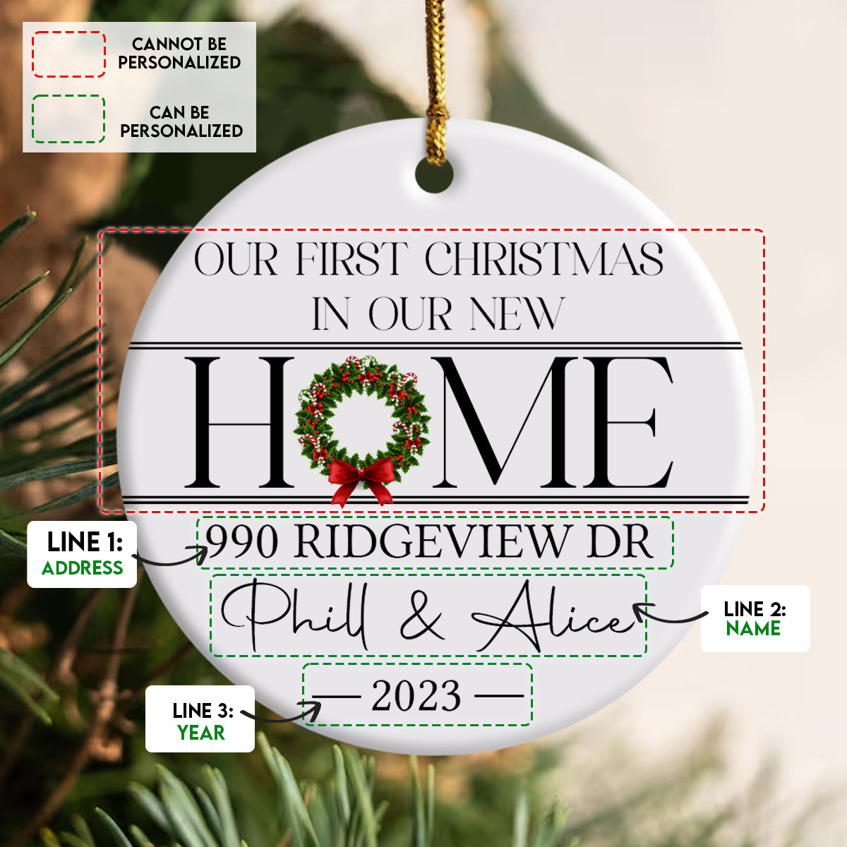 New Home Christmas - Personalized Ornament - Christmas Gift