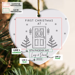 First Christmas Custom Name And Address - Personalized Ornament - Christmas Gift