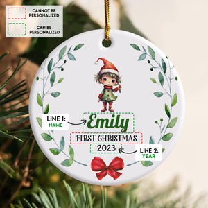 Baby Elf First Christmas - Personalized Ornament - Christmas Gift