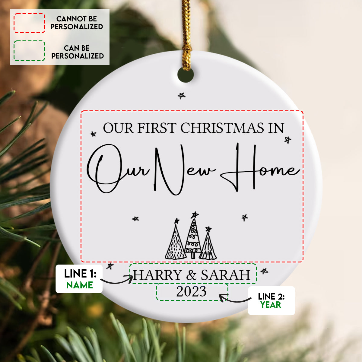 Our First Christmas In Our New Home - Personalized Ornament - Christmas Gift