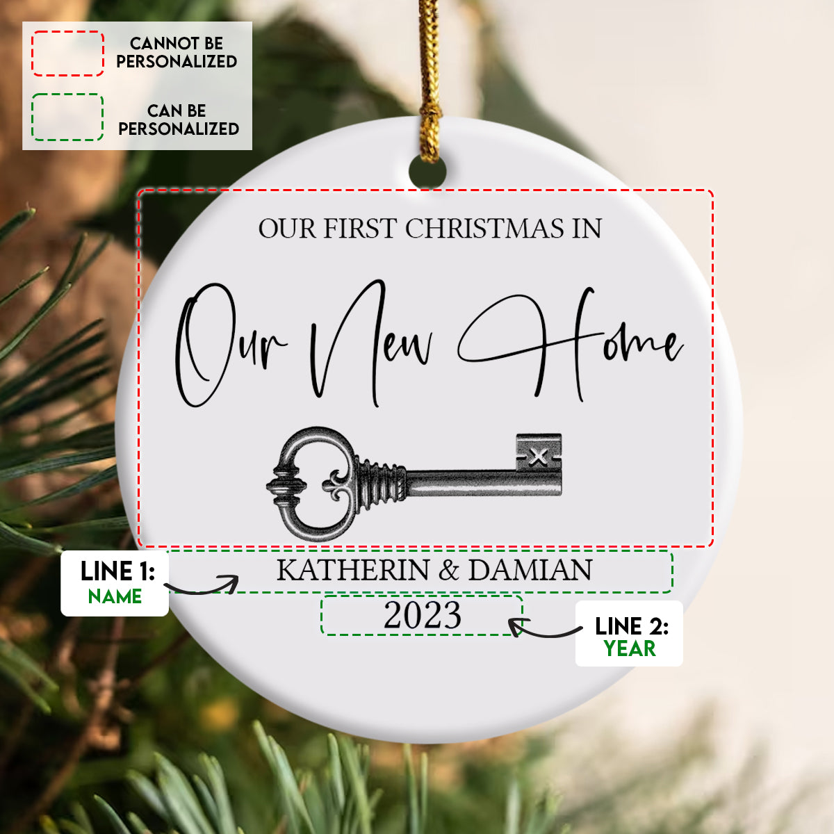 Our New Home Key - Personalized Ornament - Christmas Gift