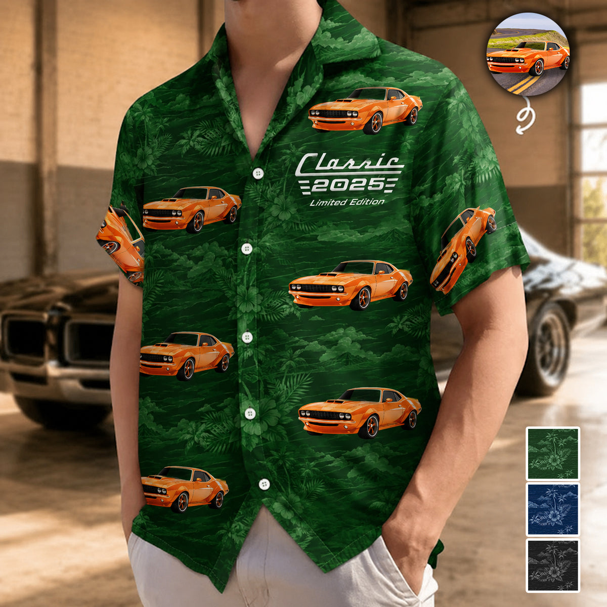 Custom Photo Classic Car Limited Edition - Personalized Hawaiian Shirt