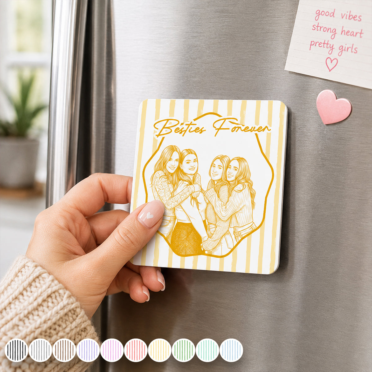 Turn Your Photo Into Art - Friendship Thank You Gift For Besties, Sisters - Personalized Magnet