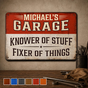 Knower And Fixer - Personalized Custom Metal Sign